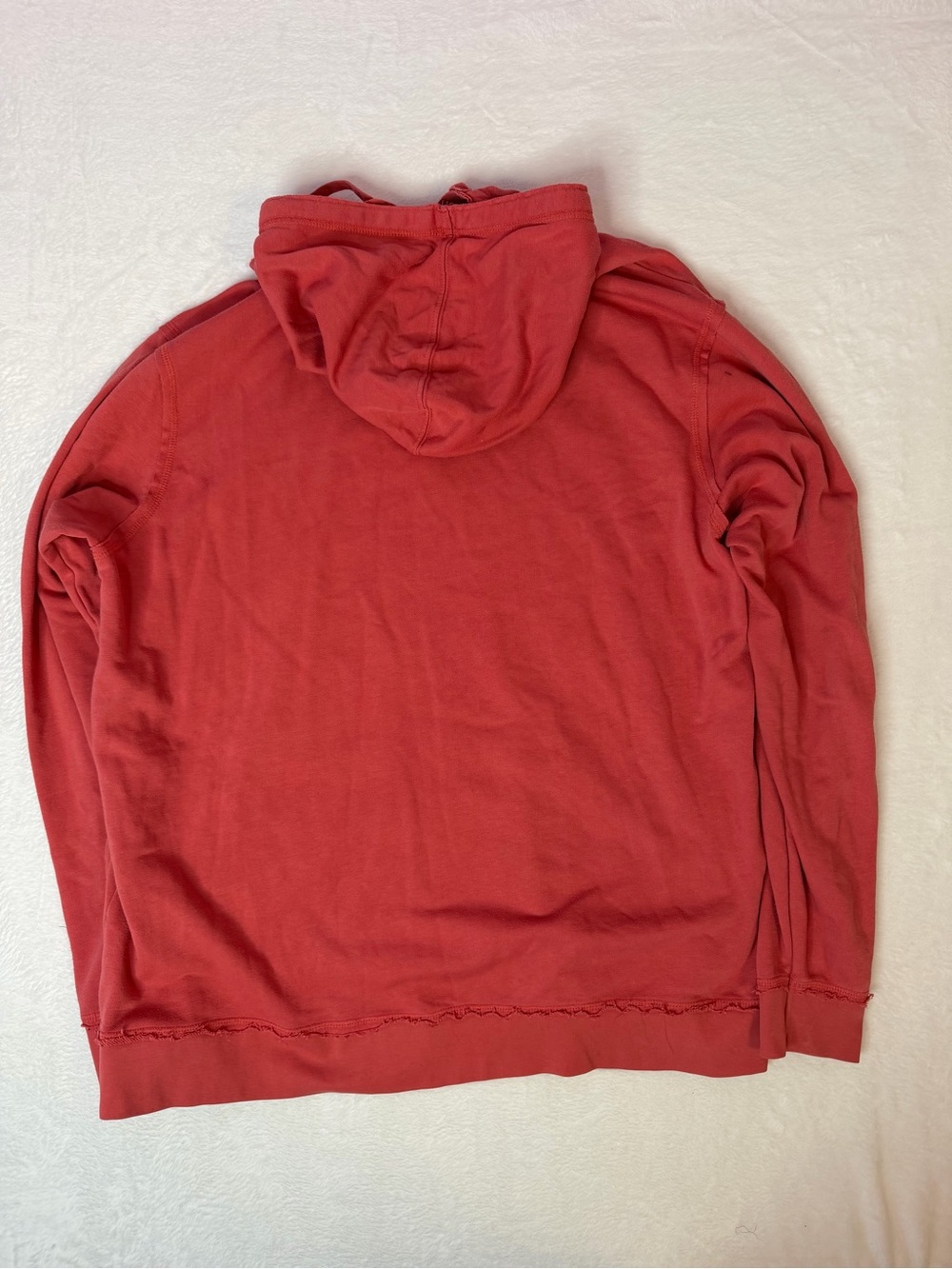 Wisconsin Badgers Distressed Hoodie 2XL Red NCAA Raw Hem Sweatshirt FLAW - Picture 5 of 6
